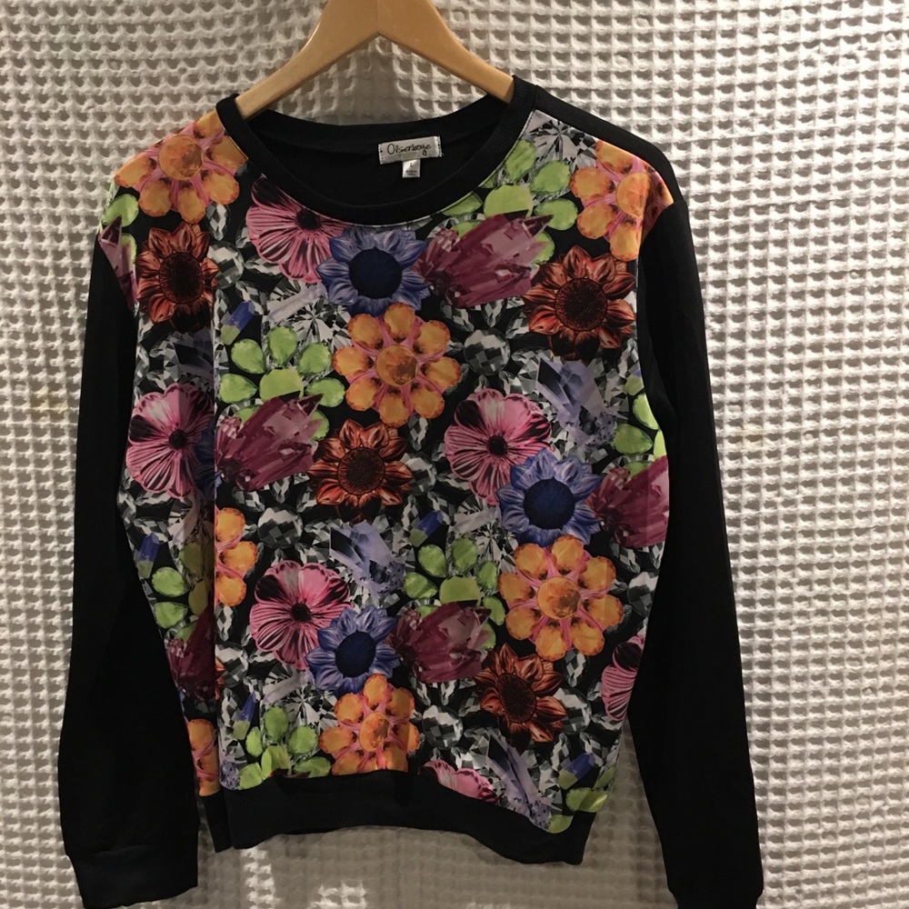 Olsenboye floral sweatshirt. Size L. NWOT